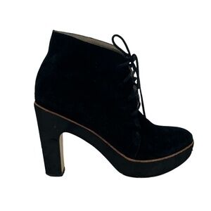 Michael Kors Black Leather Suede Platform Booties Size 7 1/2 Women’s
